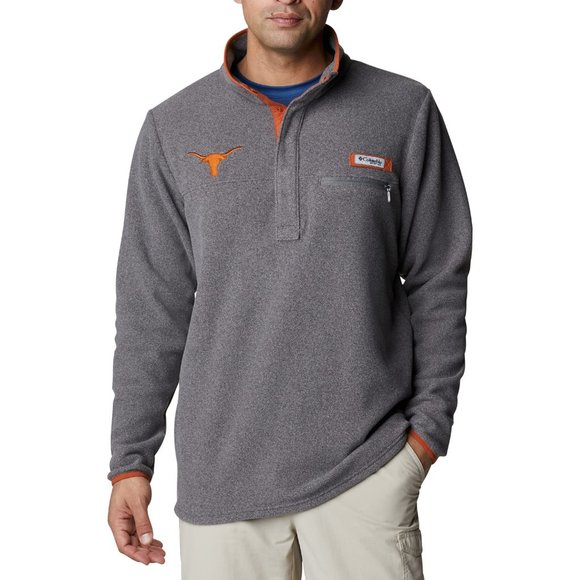 Columbia Men's Texas Longhorns Harborside Fleece 1/2 Zip PFG Jacket Gray Medium - Picture 6 of 6